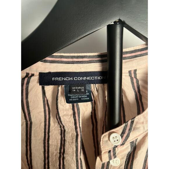 French Connection Striped Shirt Dress US 10 • Button Front • Lightweight Casual - Picture 4 of 9